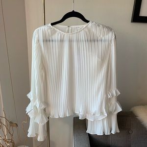 NWT Endless Rose Bell Sleeve Chiffon Top - White